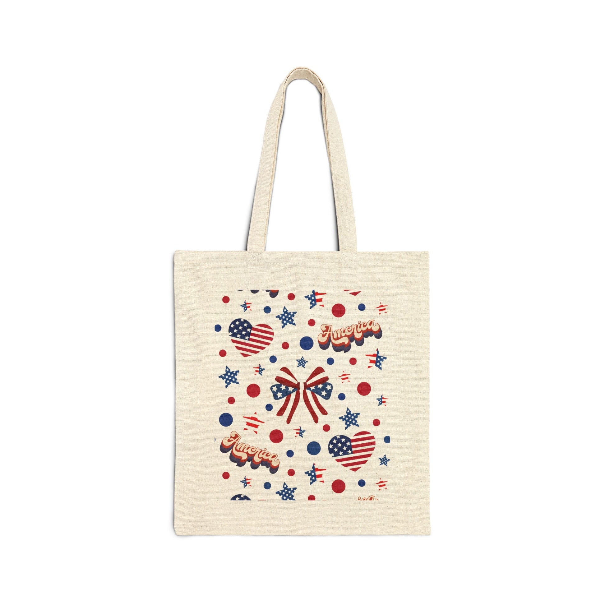 America's Sweetheart and Bows Cotton Canvas Tote Bag - Bags - Kristine Celestine