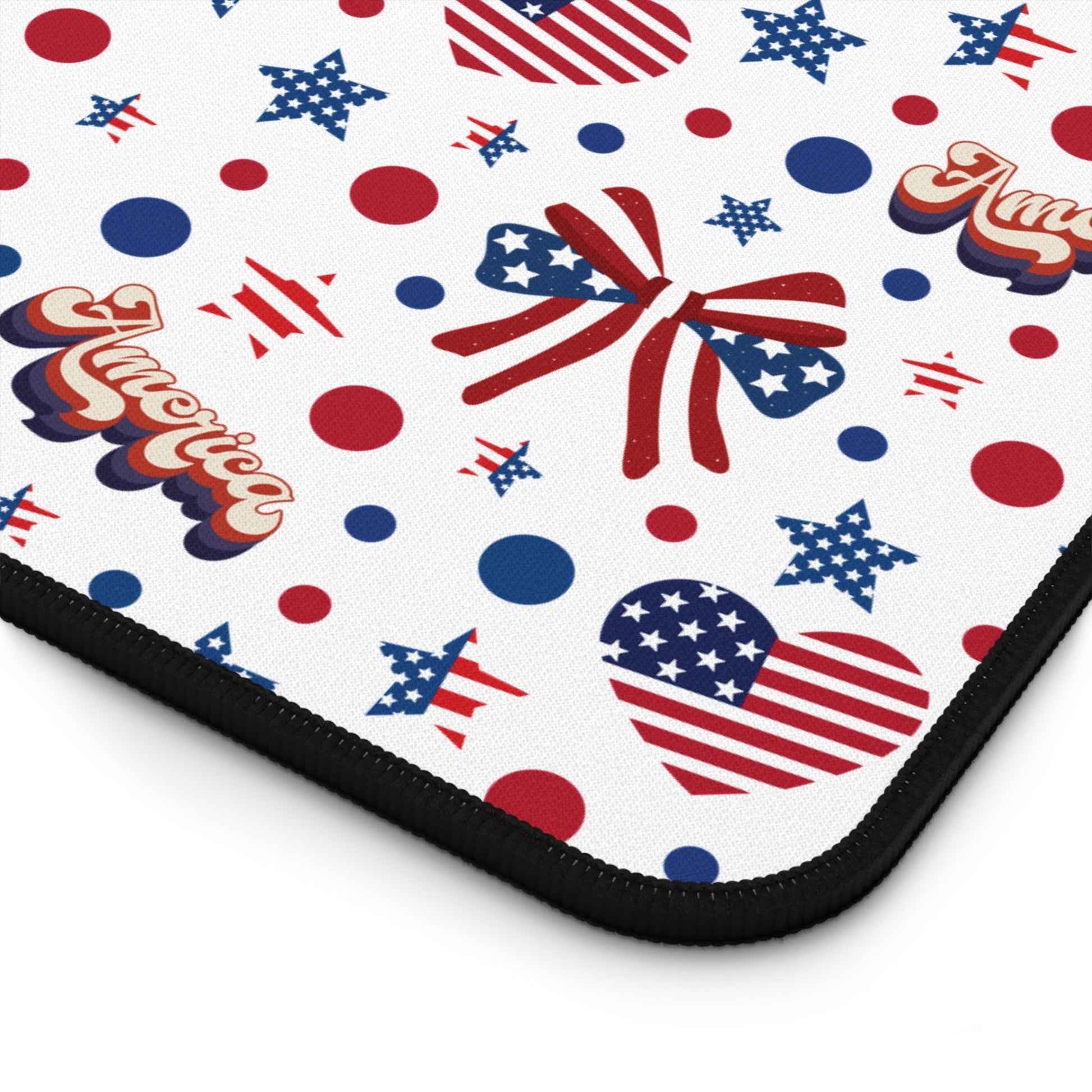 America's Sweetheart and Bows Desk Mat Fourth of July USA Computer Mat Red White and Blue Office Mat - Home Decor - Kristine Celestine