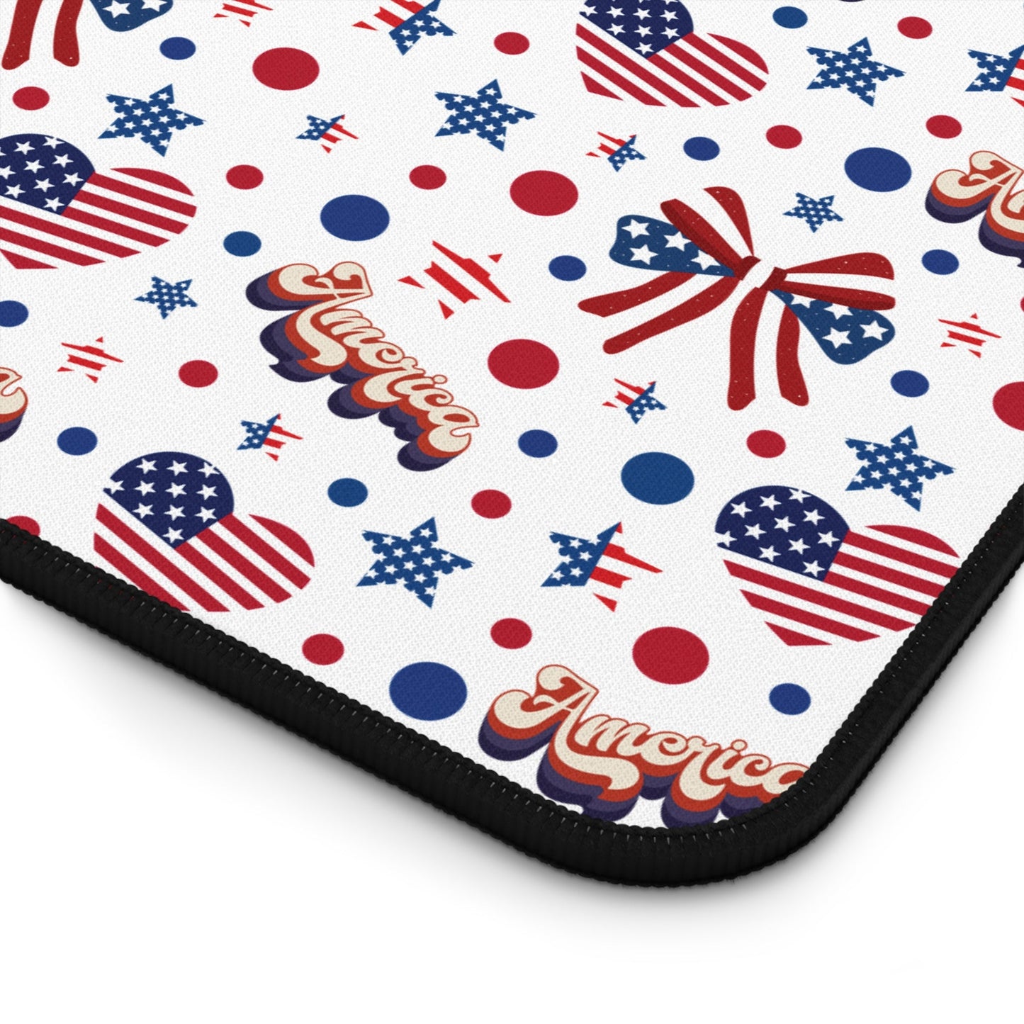 America's Sweetheart and Bows Desk Mat Fourth of July USA Computer Mat Red White and Blue Office Mat - Home Decor - Kristine Celestine