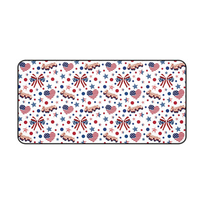 America's Sweetheart and Bows Desk Mat Fourth of July USA Computer Mat Red White and Blue Office Mat - Home Decor - Kristine Celestine