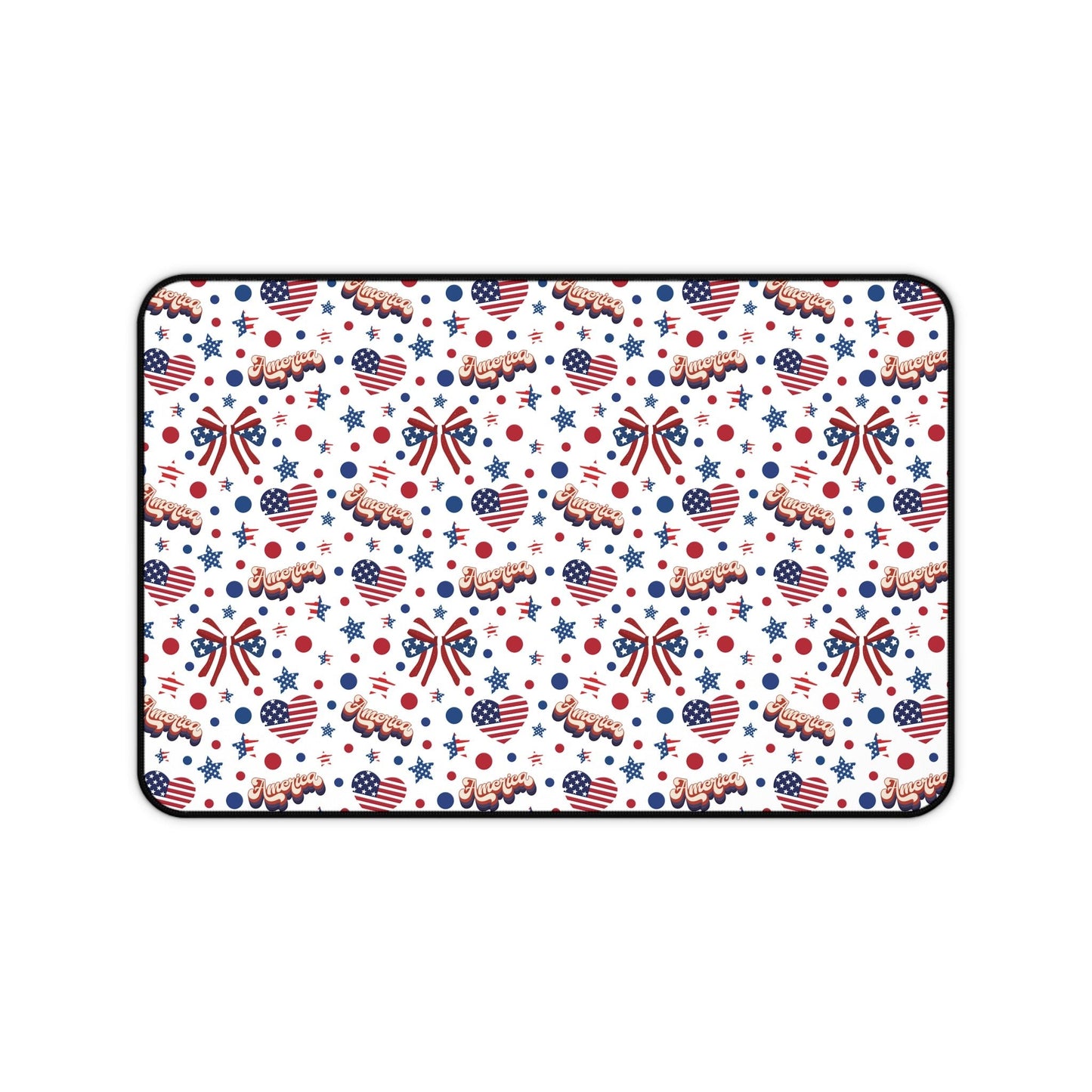 America's Sweetheart and Bows Desk Mat Fourth of July USA Computer Mat Red White and Blue Office Mat - Home Decor - Kristine Celestine