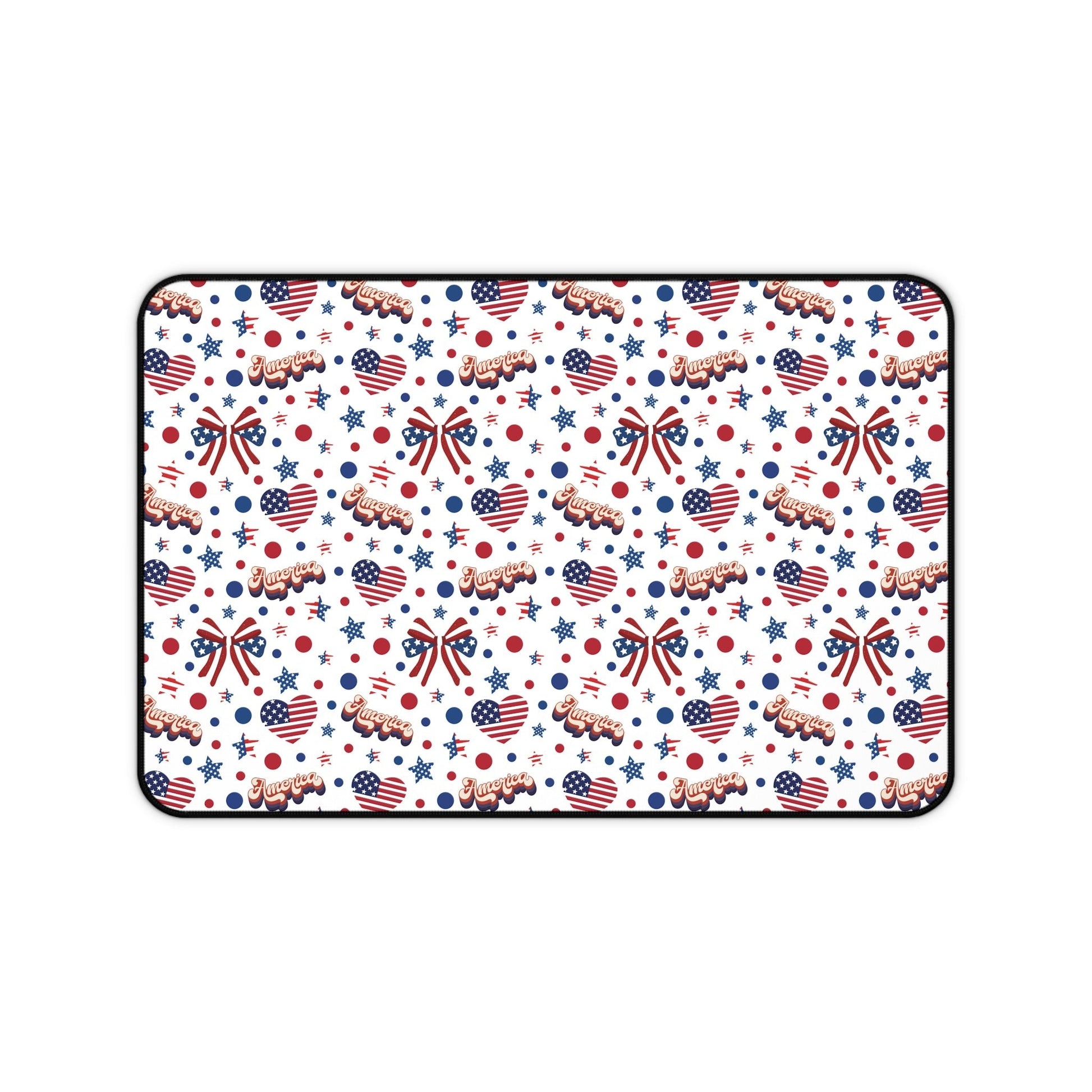 America's Sweetheart and Bows Desk Mat Fourth of July USA Computer Mat Red White and Blue Office Mat - Home Decor - Kristine Celestine