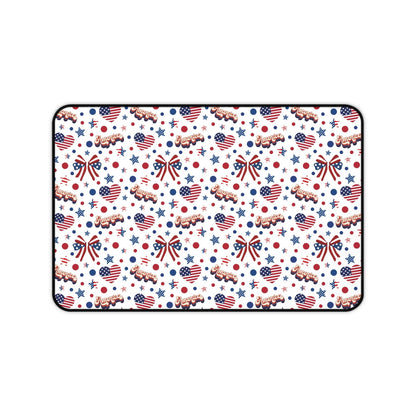 America's Sweetheart and Bows Desk Mat Fourth of July USA Computer Mat Red White and Blue Office Mat - Home Decor - Kristine Celestine