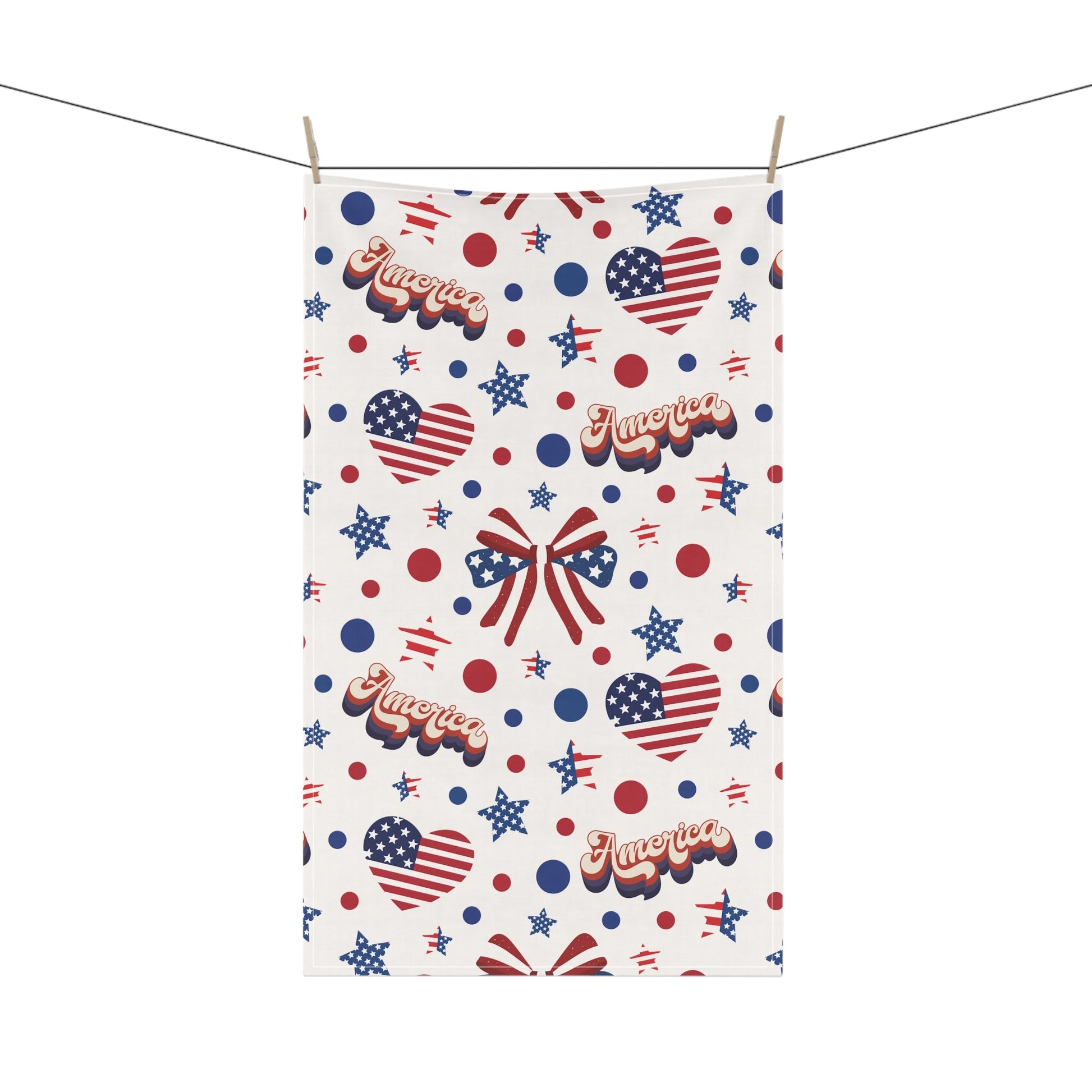 America's Sweetheart and Bows Kitchen Towel - Kitchen Towel - Kristine Celestine