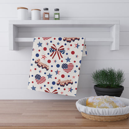 America's Sweetheart and Bows Kitchen Towel - Kitchen Towel - Kristine Celestine