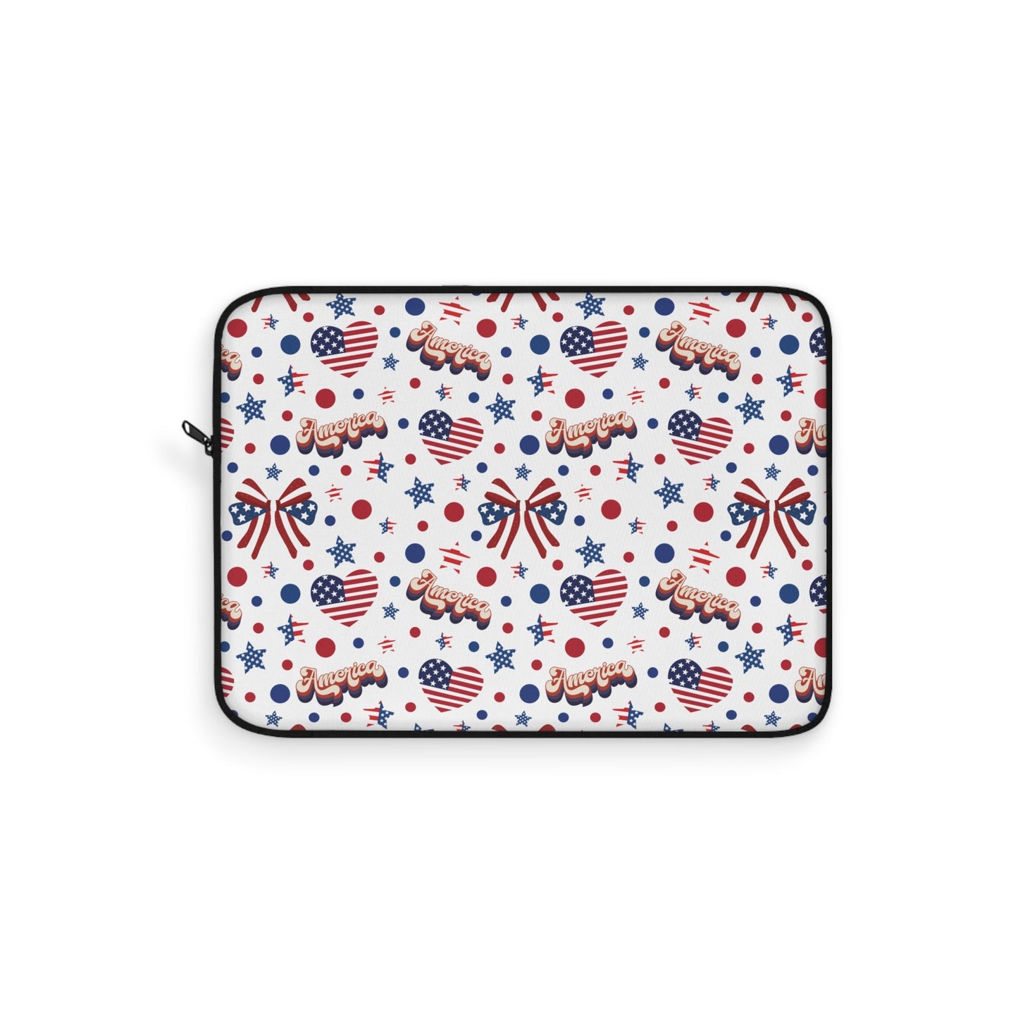 America's Sweetheart and Bows Laptop Sleeve Cute USA Themed Laptop Pouch 4th of July Summer Laptop Bag Laptop Case Spring Laptop Protector Cute Tablet Sleeve Pretty Tablet Case Adorable Tablet Pouch - Laptop Sleeve - Kristine Celestine