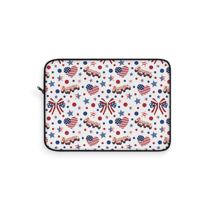 America's Sweetheart and Bows Laptop Sleeve Cute USA Themed Laptop Pouch 4th of July Summer Laptop Bag Laptop Case Spring Laptop Protector Cute Tablet Sleeve Pretty Tablet Case Adorable Tablet Pouch - Laptop Sleeve - Kristine Celestine