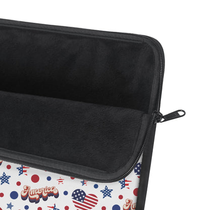 America's Sweetheart and Bows Laptop Sleeve Cute USA Themed Laptop Pouch 4th of July Summer Laptop Bag Laptop Case Spring Laptop Protector Cute Tablet Sleeve Pretty Tablet Case Adorable Tablet Pouch - Laptop Sleeve - Kristine Celestine