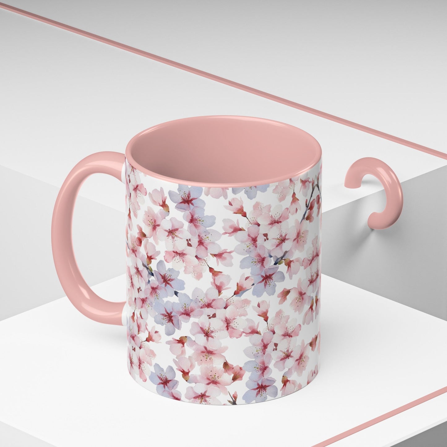 Baby Pink Ombre Accent Mug for Women (vi) - Mug - Kristine Celestine