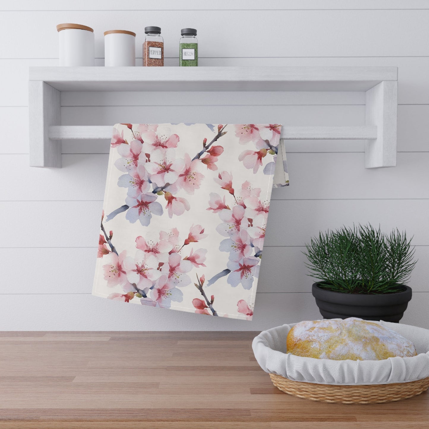 Light Pink Baby Blossom Kitchen Towel (vi) - Kitchen Towel - Kristine Celestine