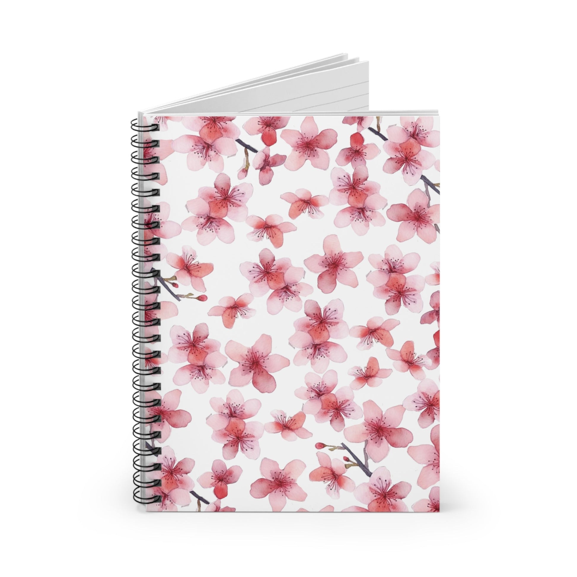 Baby Pink Flower Blossoms Spiral Notebook 6x8" (vQ) - Notebook - Kristine Celestine