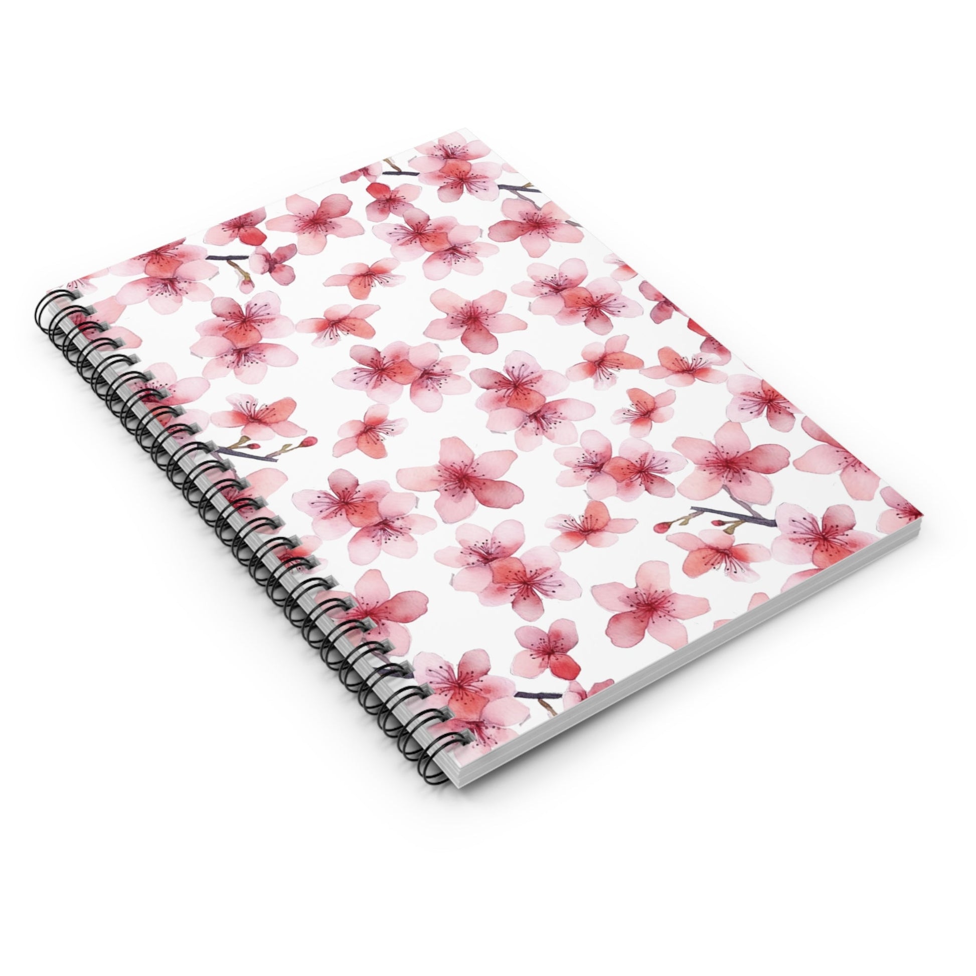 Baby Pink Flower Blossoms Spiral Notebook 6x8" (vQ) - Notebook - Kristine Celestine