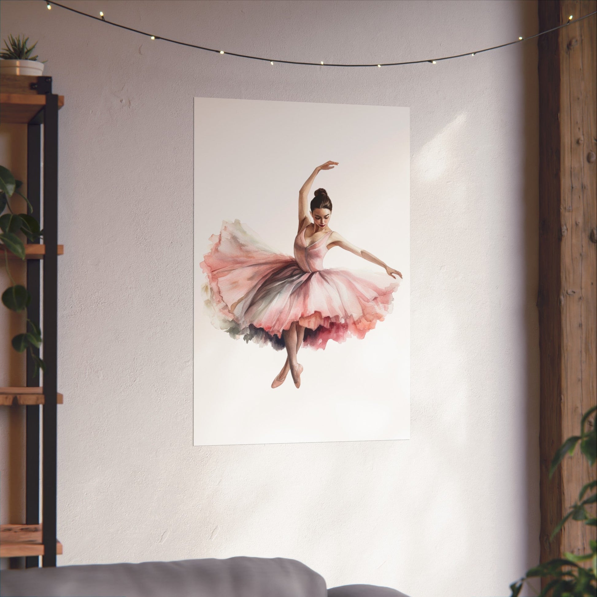 Dancer in a Pretty Pink Dress Wall Art Poster (A6) - Poster - Kristine Celestine