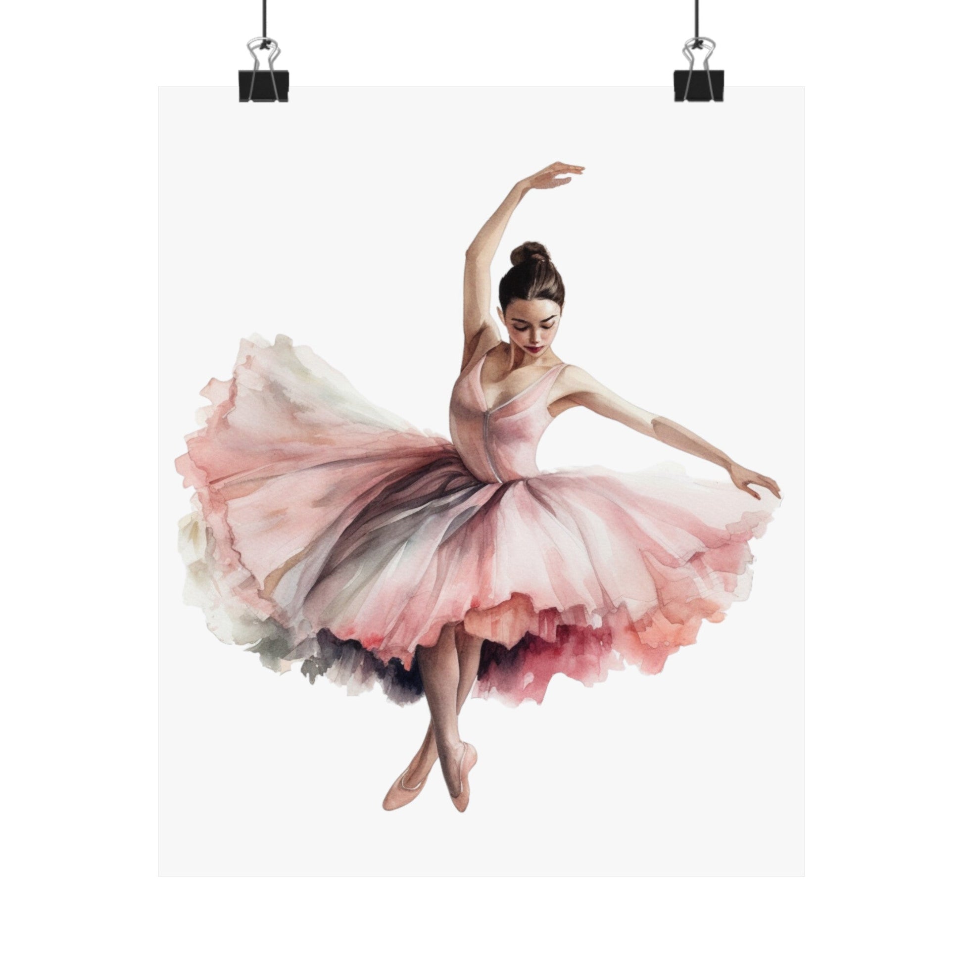 Dancer in a Pretty Pink Dress Wall Art Poster (A6) - Poster - Kristine Celestine