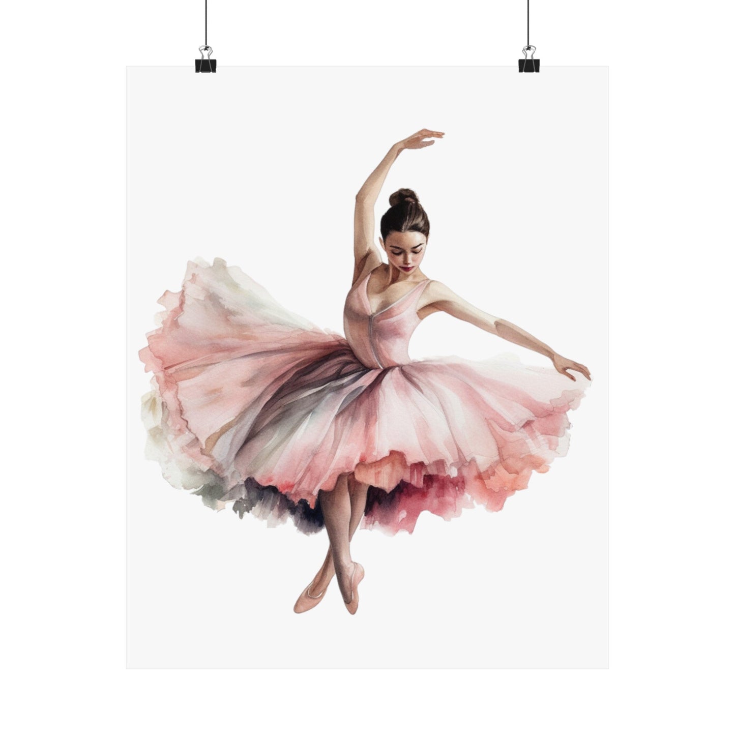 Dancer in a Pretty Pink Dress Wall Art Poster (A6) - Poster - Kristine Celestine