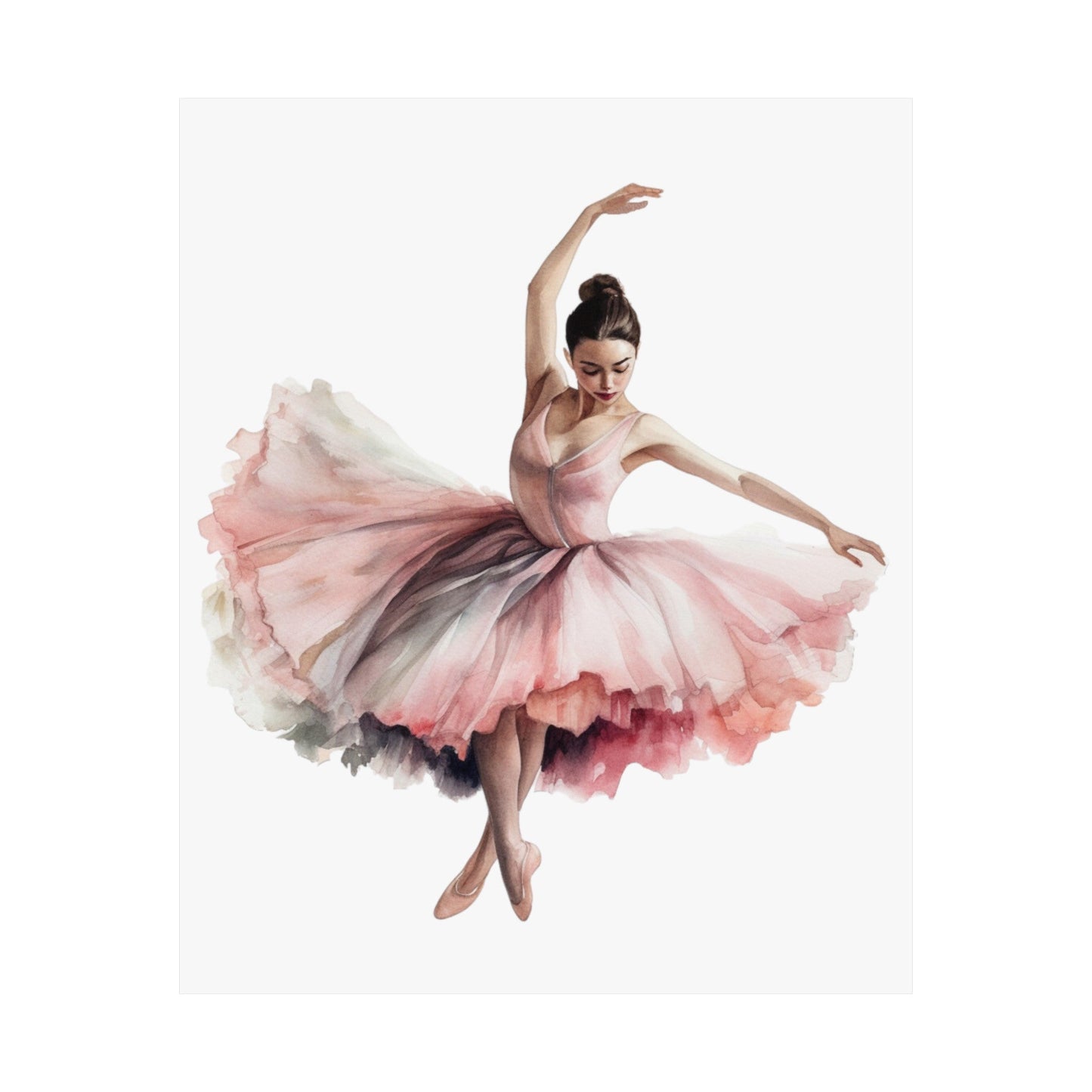 Dancer in a Pretty Pink Dress Wall Art Poster (A6) - Poster - Kristine Celestine