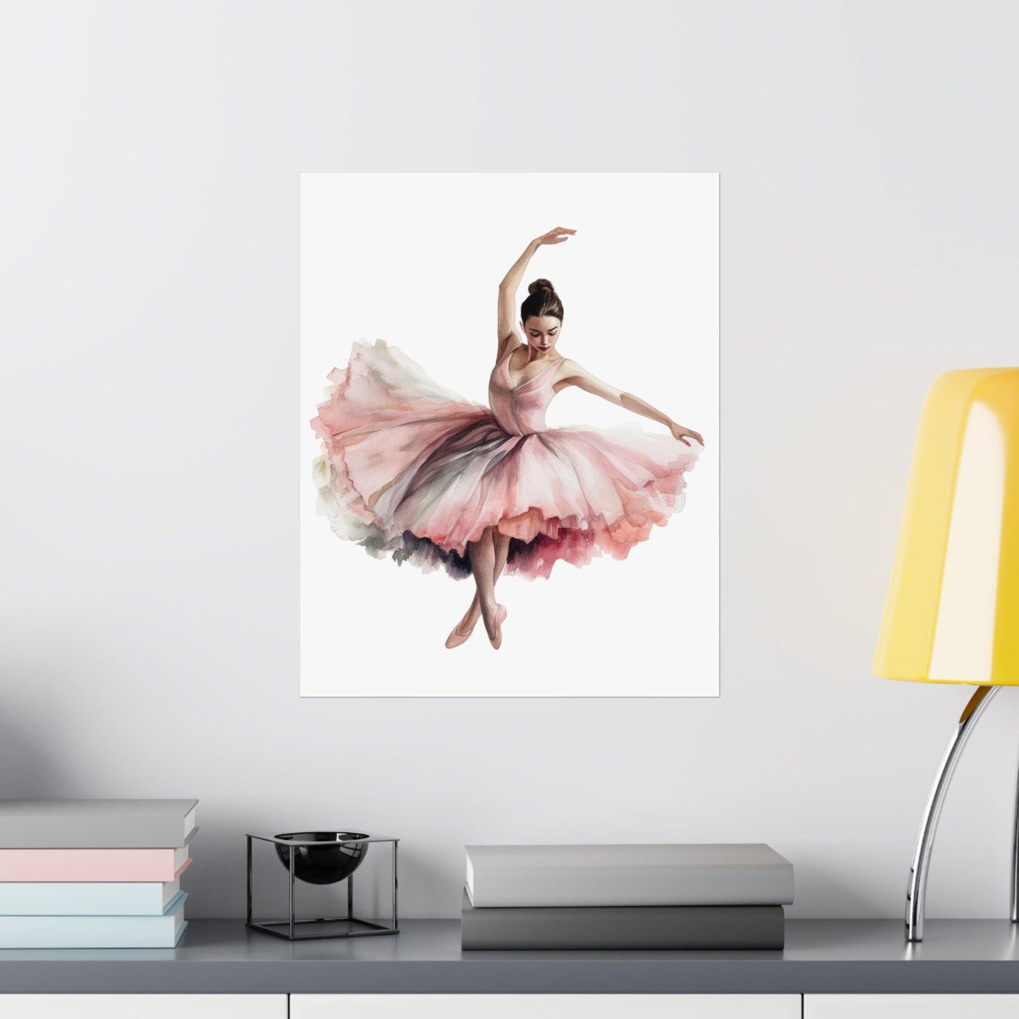 Dancer in a Pretty Pink Dress Wall Art Poster (A6) - Poster - Kristine Celestine