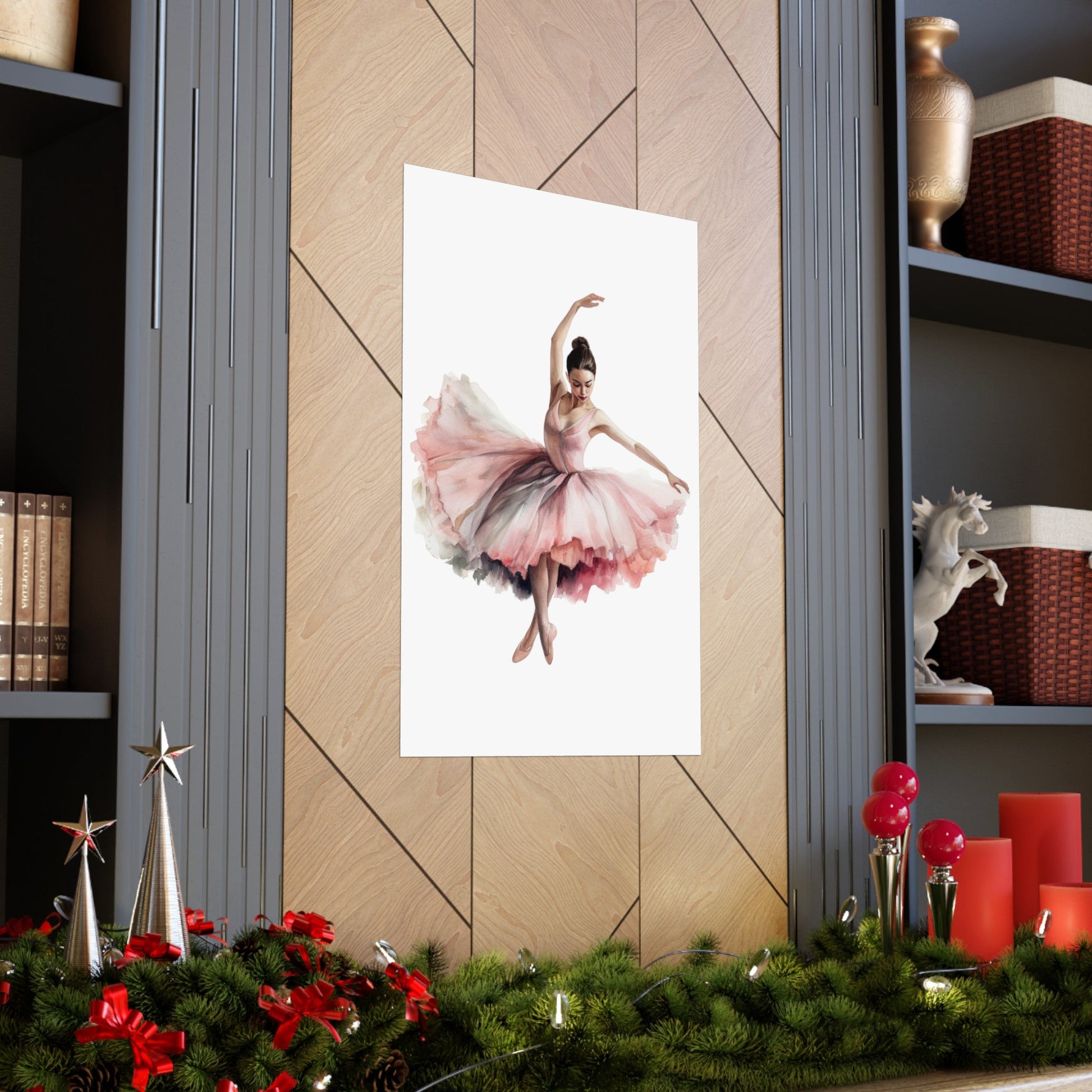 Dancer in a Pretty Pink Dress Wall Art Poster (A6) - Poster - Kristine Celestine