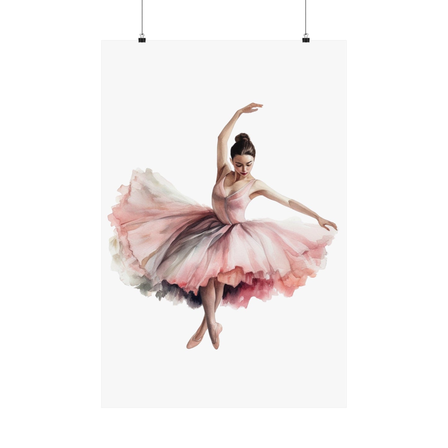 Dancer in a Pretty Pink Dress Wall Art Poster (A6) - Poster - Kristine Celestine