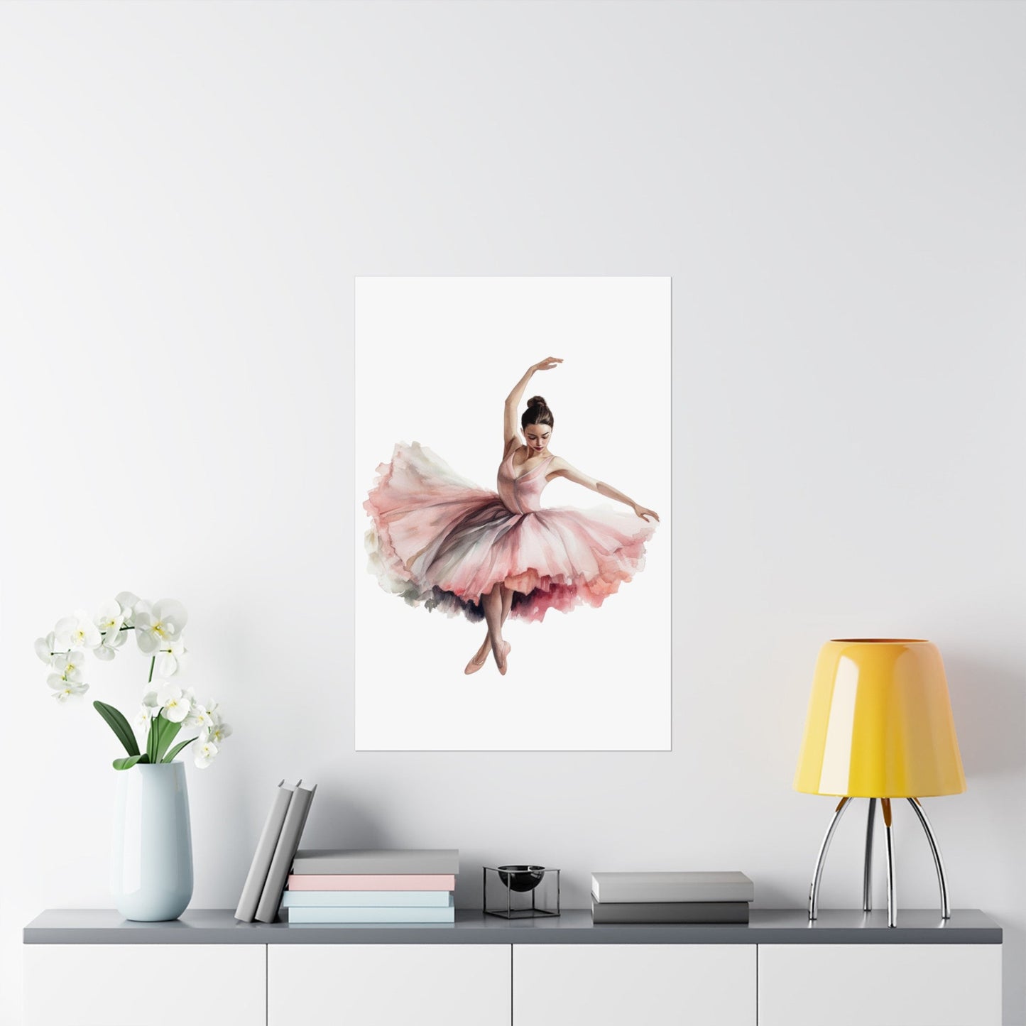 Dancer in a Pretty Pink Dress Wall Art Poster (A6) - Poster - Kristine Celestine