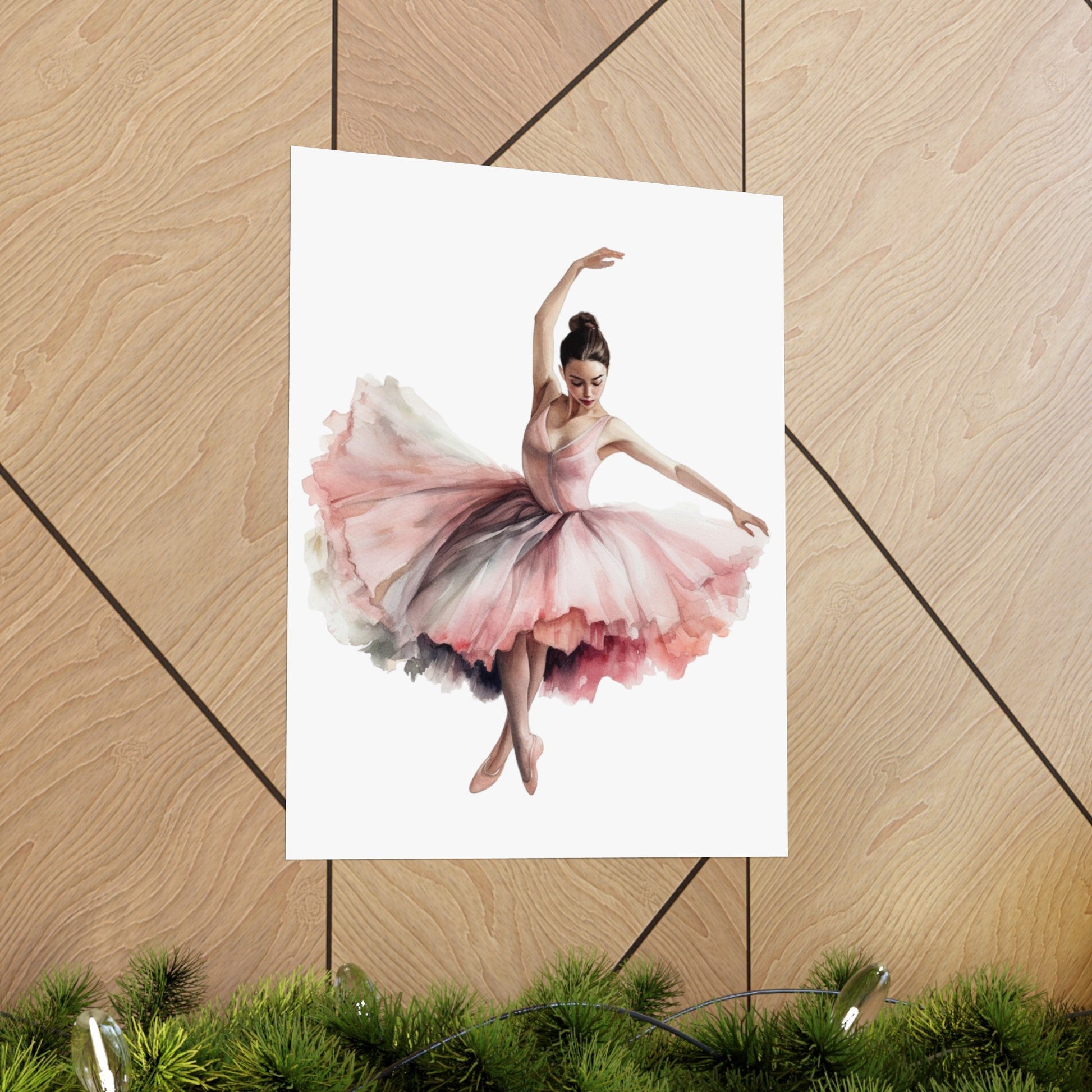 Dancer in a Pretty Pink Dress Wall Art Poster (A6) - Poster - Kristine Celestine