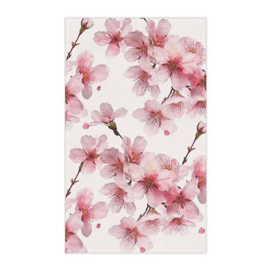 Blossoming Pink Flower Kitchen Towel (vE) - Kitchen Towel - Kristine Celestine