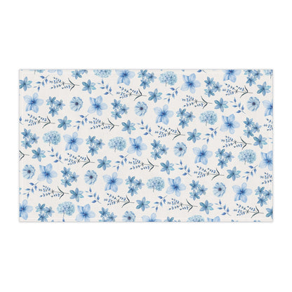 Snowy Blue Flowers Kitchen Towel - Kitchen Towel - Kristine Celestine