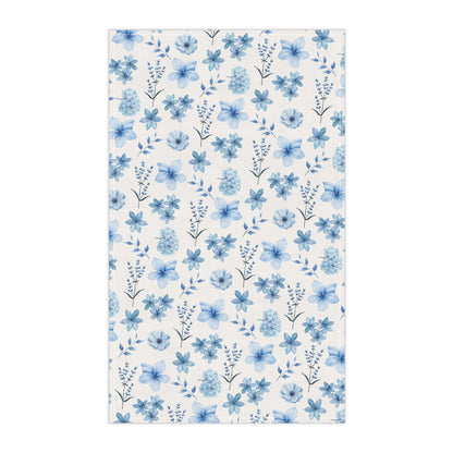 Snowy Blue Flowers Kitchen Towel - Kitchen Towel - Kristine Celestine