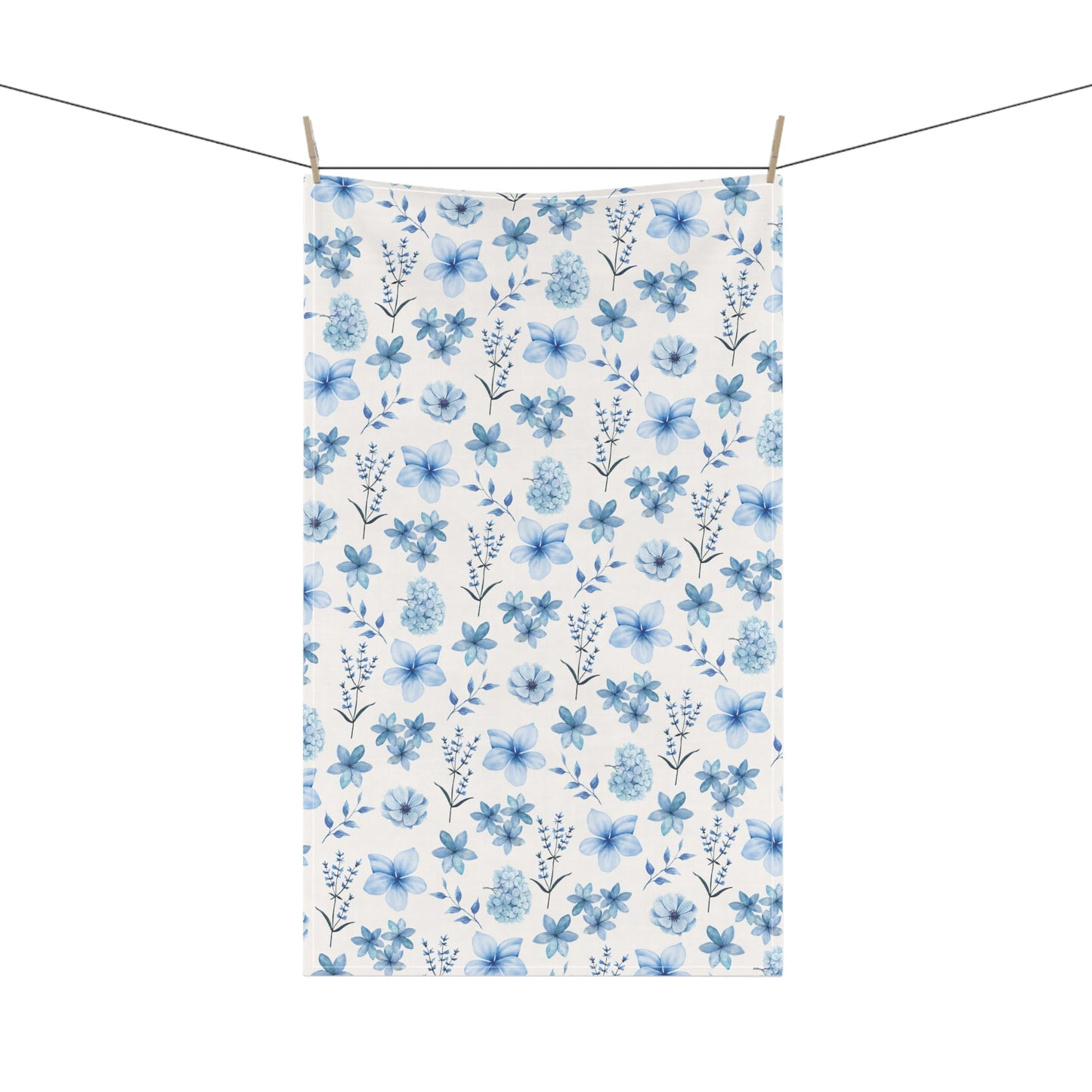 Snowy Blue Flowers Kitchen Towel - Kitchen Towel - Kristine Celestine