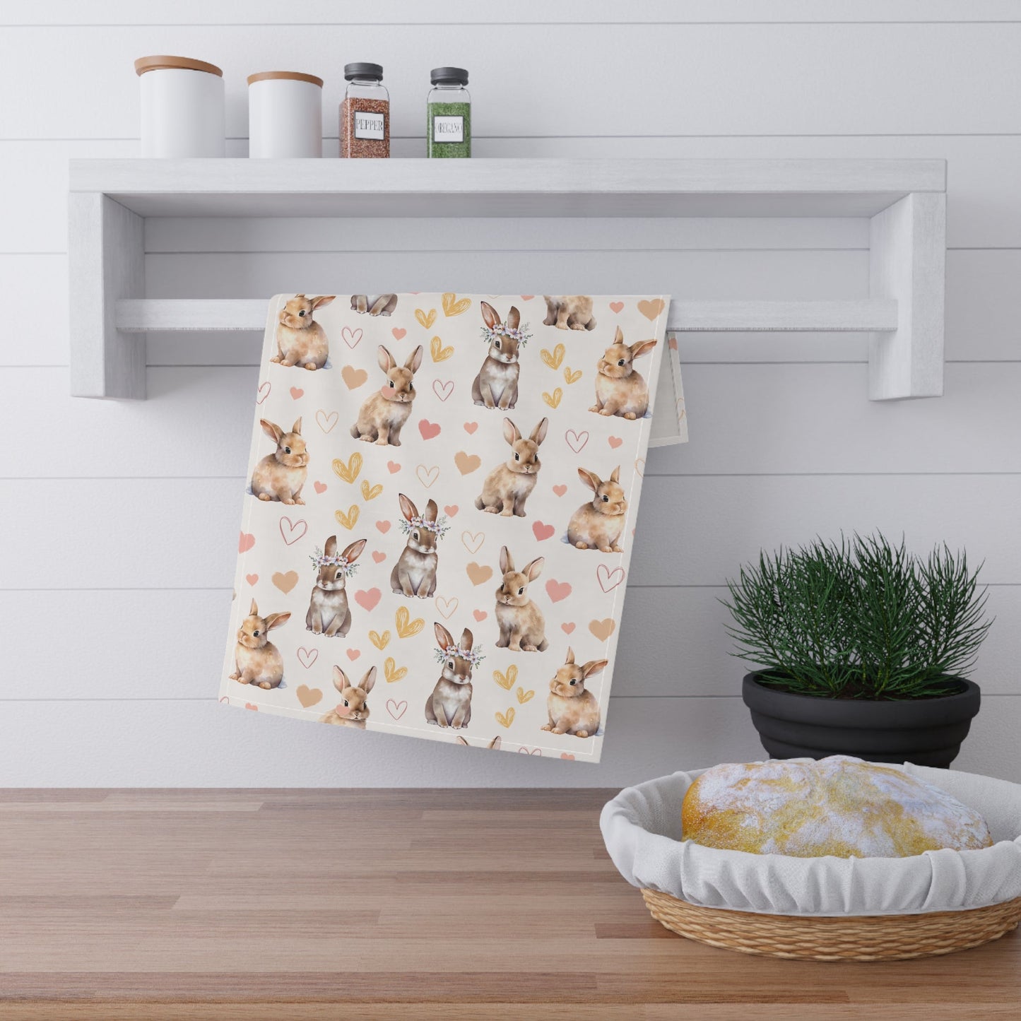 Bunny Love Kitchen Towel - Kitchen Towel - Kristine Celestine