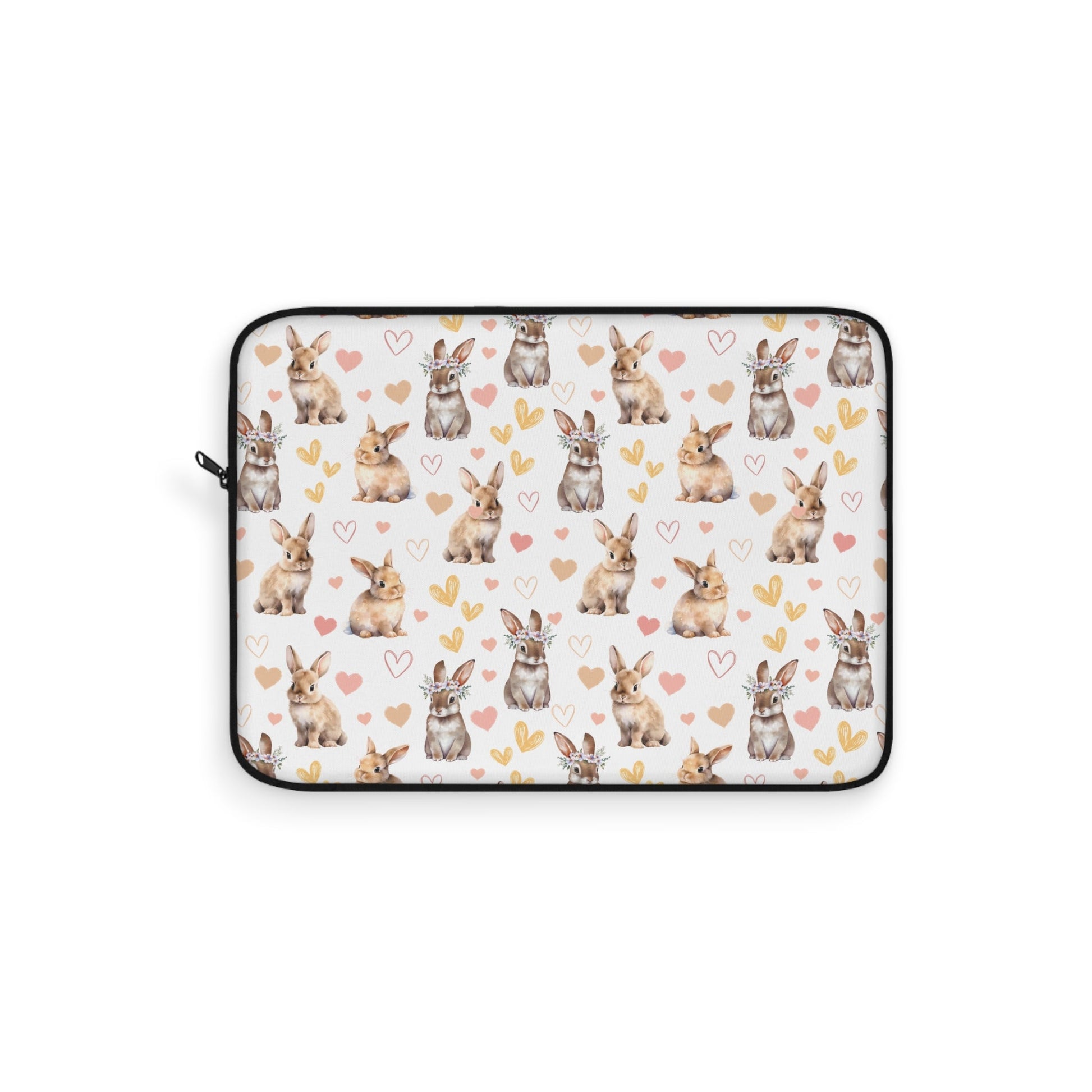 Bunny Love Laptop Sleeve Cute Floral Rabbits Laptop Pouch Summer Bunnies Laptop Bag Laptop Case Spring Animals Laptop Protector Cute Tablet Sleeve Pretty Tablet Case Adorable Tablet Pouch - Laptop Sleeve - Kristine Celestine