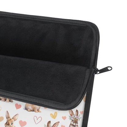 Bunny Love Laptop Sleeve Cute Floral Rabbits Laptop Pouch Summer Bunnies Laptop Bag Laptop Case Spring Animals Laptop Protector Cute Tablet Sleeve Pretty Tablet Case Adorable Tablet Pouch - Laptop Sleeve - Kristine Celestine