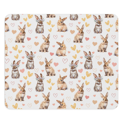 Bunny Love Mousepad Adorable Spring Rabbits Desk Mat Flower Crown Bunnies Mat - Home Decor - Kristine Celestine