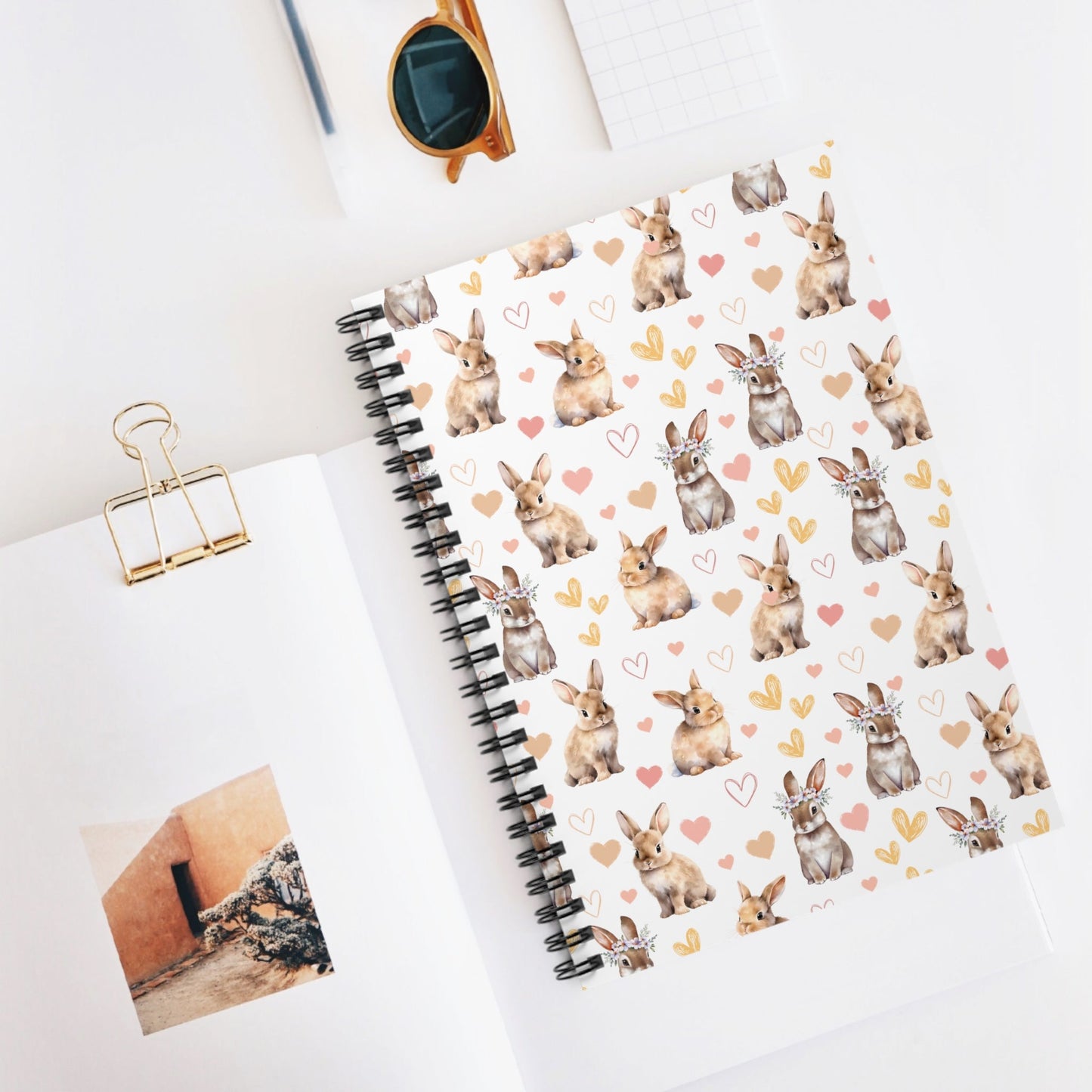 Bunny Love Spiral Notebook 6x8" - Notebook - Kristine Celestine