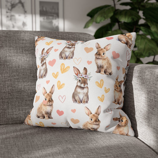 Bunny Love Square Pillowcase - Pillowcase - Kristine Celestine