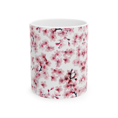 Pink Flower Blossoms and Buds Mug (v5) - Mug - Kristine Celestine