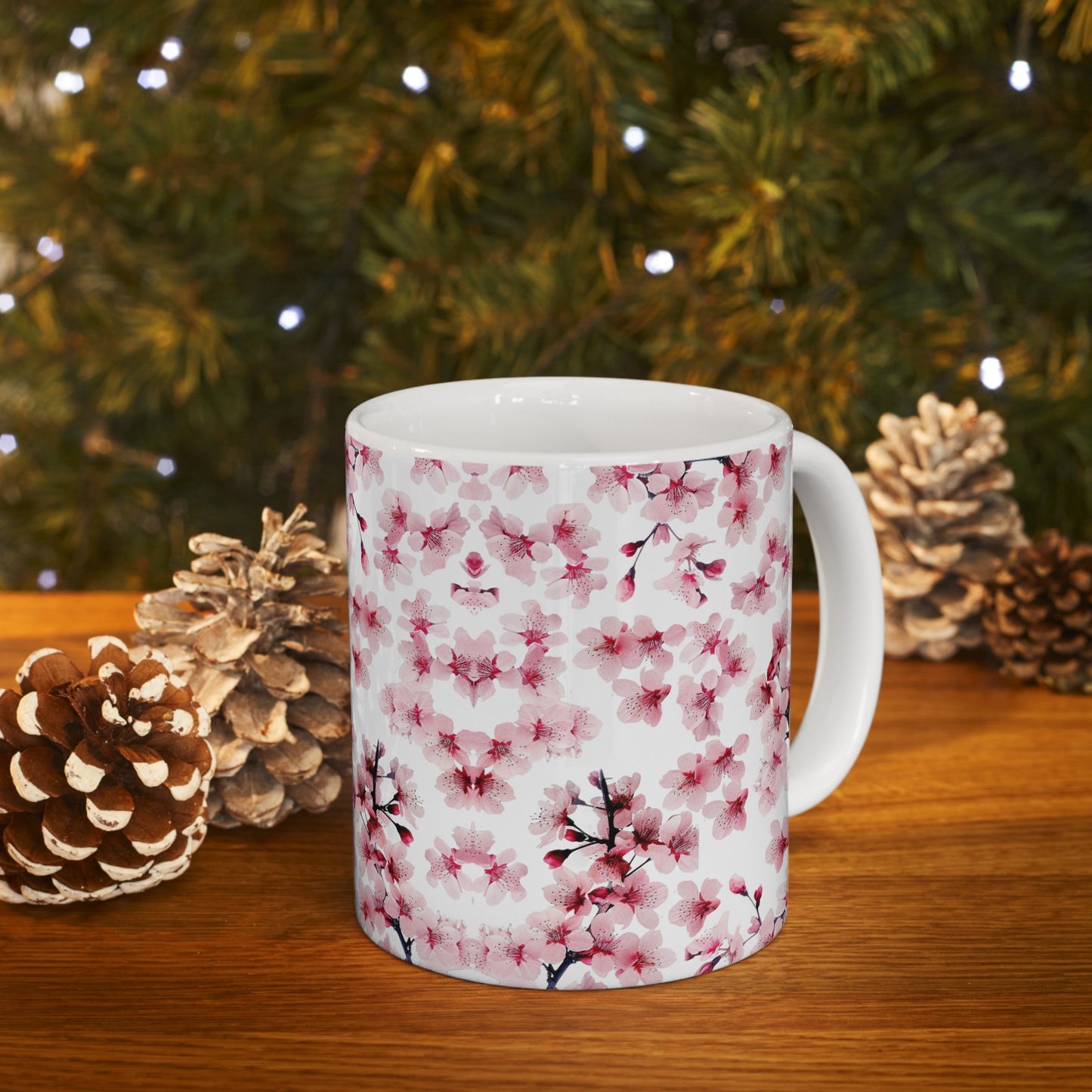 Pink Flower Blossoms and Buds Mug (v5) - Mug - Kristine Celestine