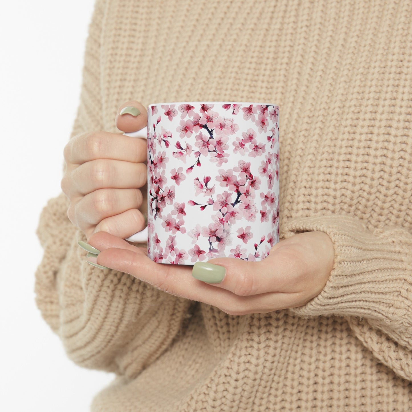 Pink Flower Blossoms and Buds Mug (v5) - Mug - Kristine Celestine