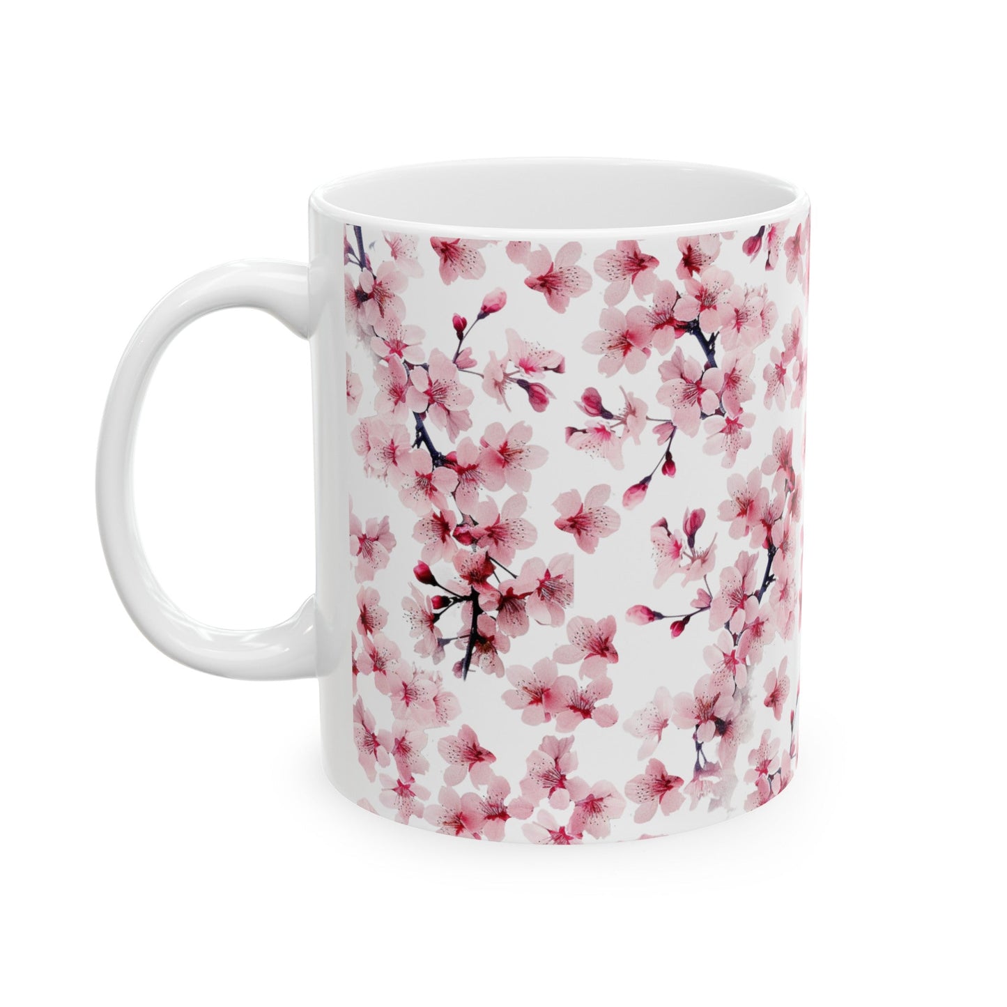 Pink Flower Blossoms and Buds Mug (v5) - Mug - Kristine Celestine