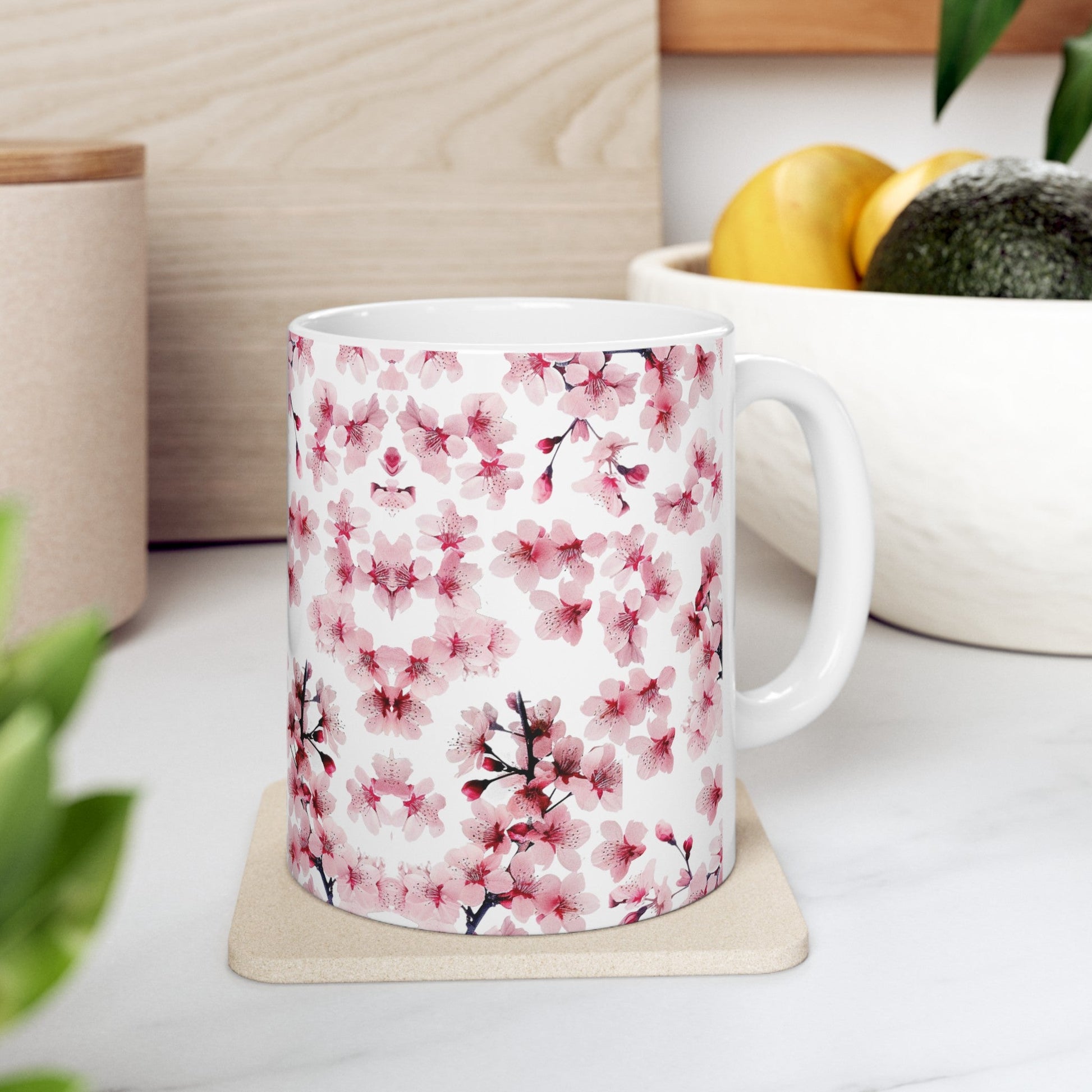 Pink Flower Blossoms and Buds Mug (v5) - Mug - Kristine Celestine