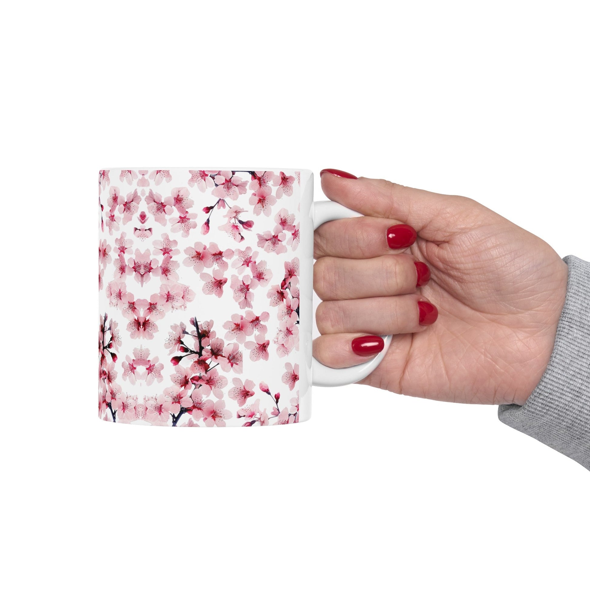 Pink Flower Blossoms and Buds Mug (v5) - Mug - Kristine Celestine