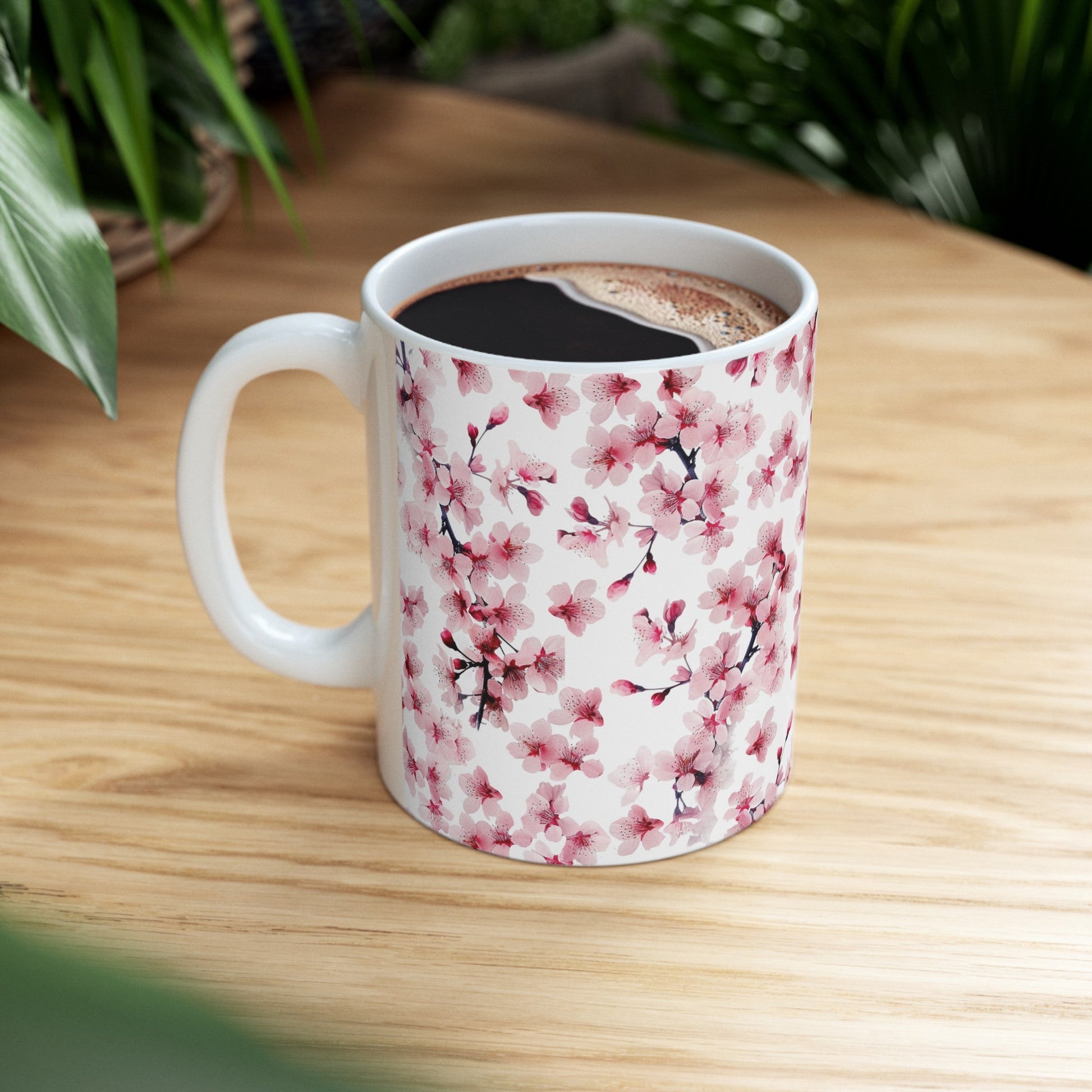 Pink Flower Blossoms and Buds Mug (v5) - Mug - Kristine Celestine