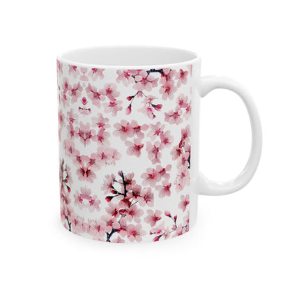 Pink Flower Blossoms and Buds Mug (v5) - Mug - Kristine Celestine