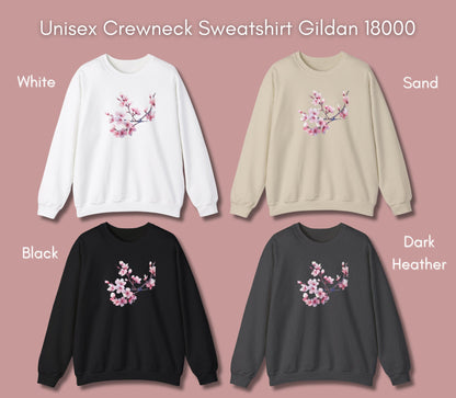 Pink Cherry Blossom Crewneck Sweatshirt (vL) - Sweatshirt - Kristine Celestine