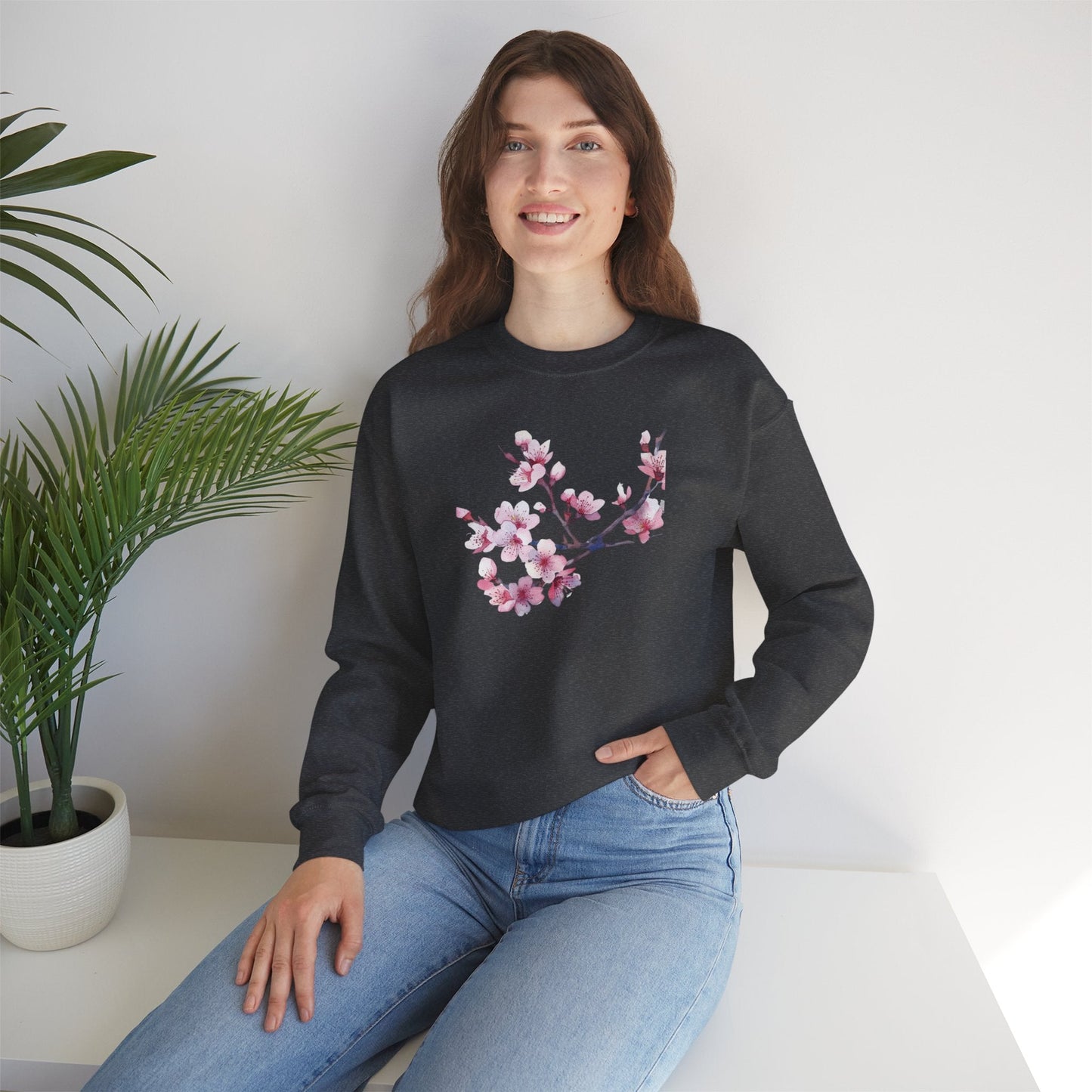 Pink Cherry Blossom Crewneck Sweatshirt (vL) - Sweatshirt - Kristine Celestine