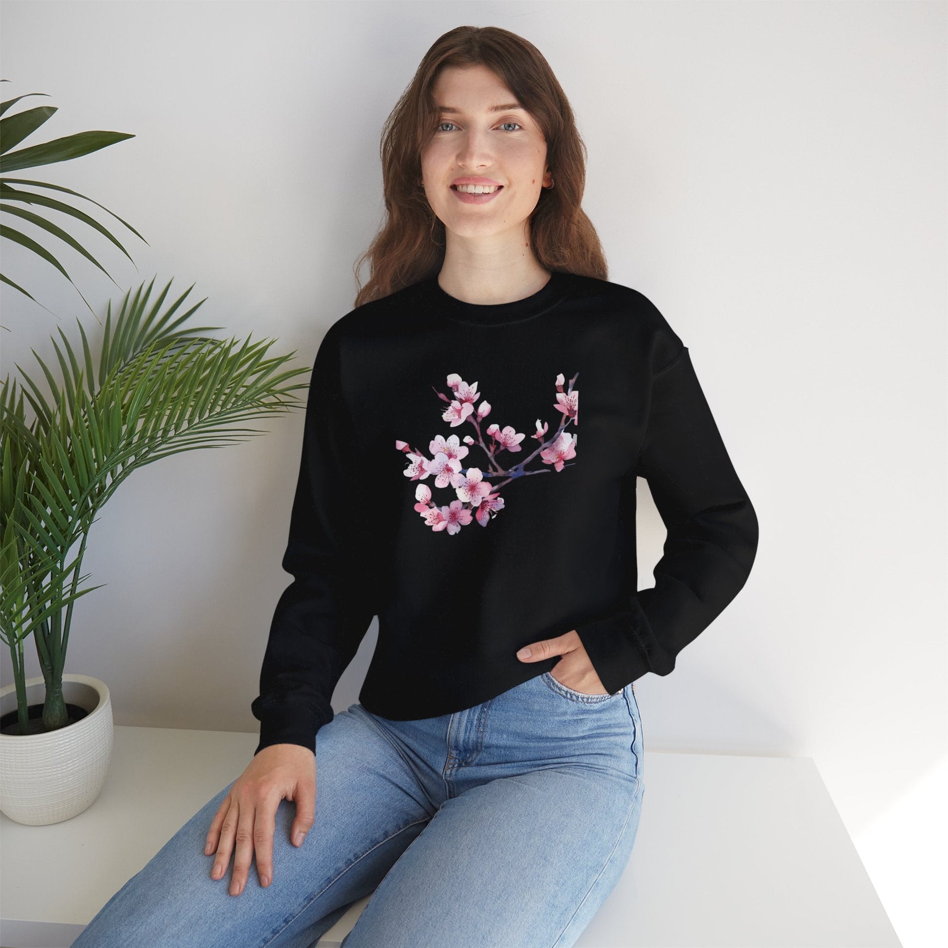 Pink Cherry Blossom Crewneck Sweatshirt (vL) - Sweatshirt - Kristine Celestine