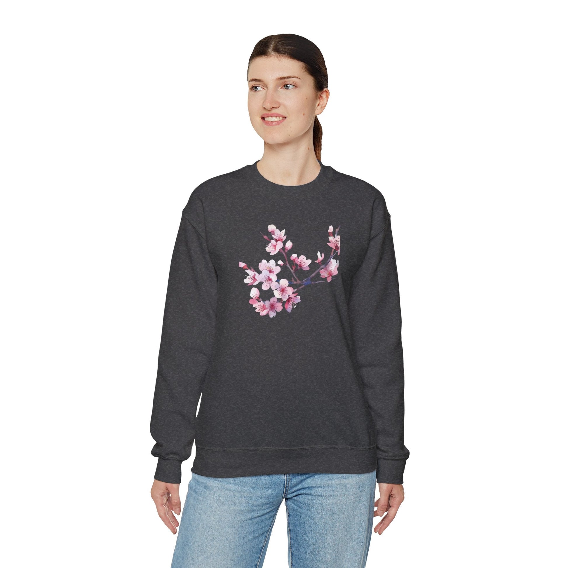 Pink Cherry Blossom Crewneck Sweatshirt (vL) - Sweatshirt - Kristine Celestine