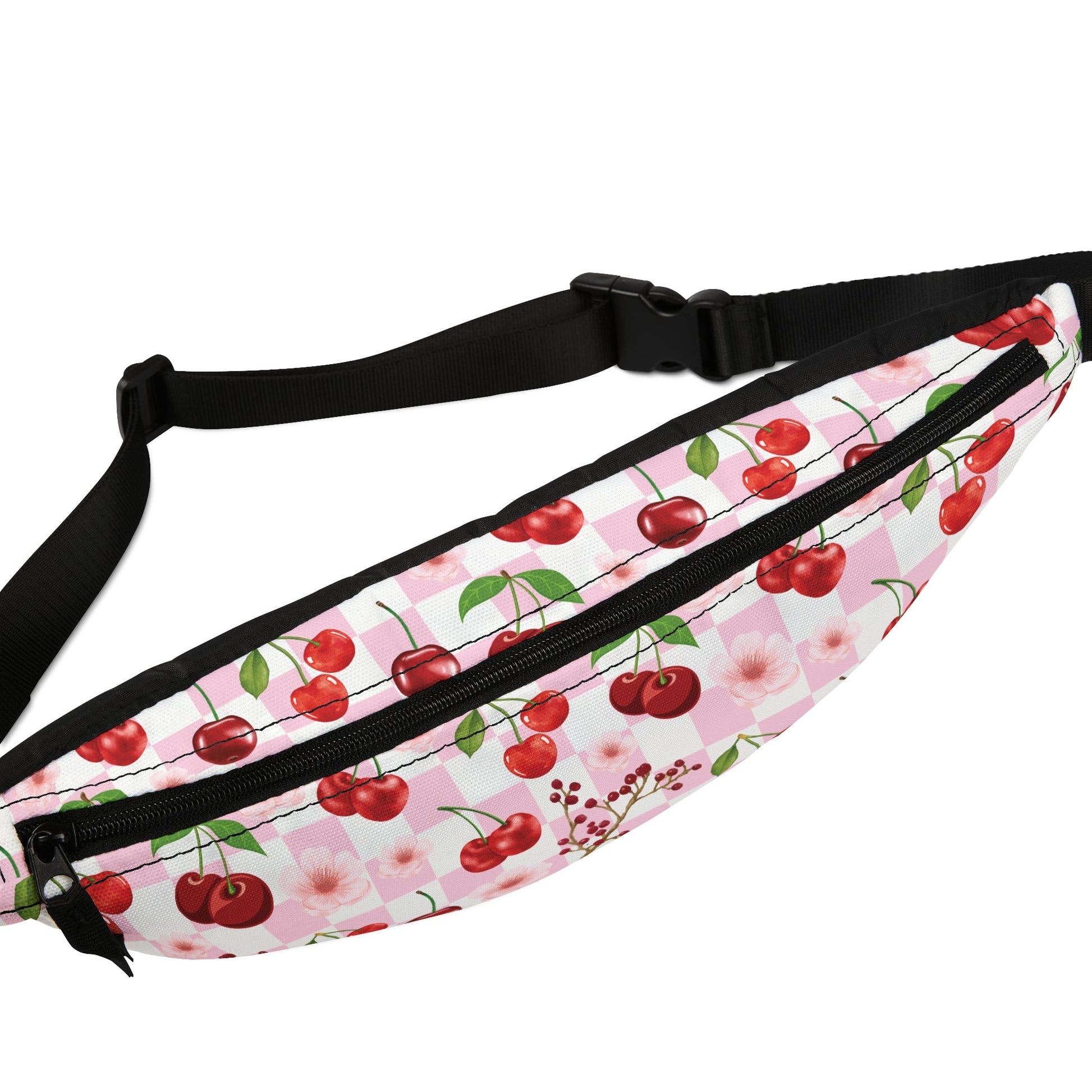 Cherry Checkerboard Fanny Pack Belt Bag Fun Fanny Bag Waist Pack Bum Bag - Bags - Kristine Celestine