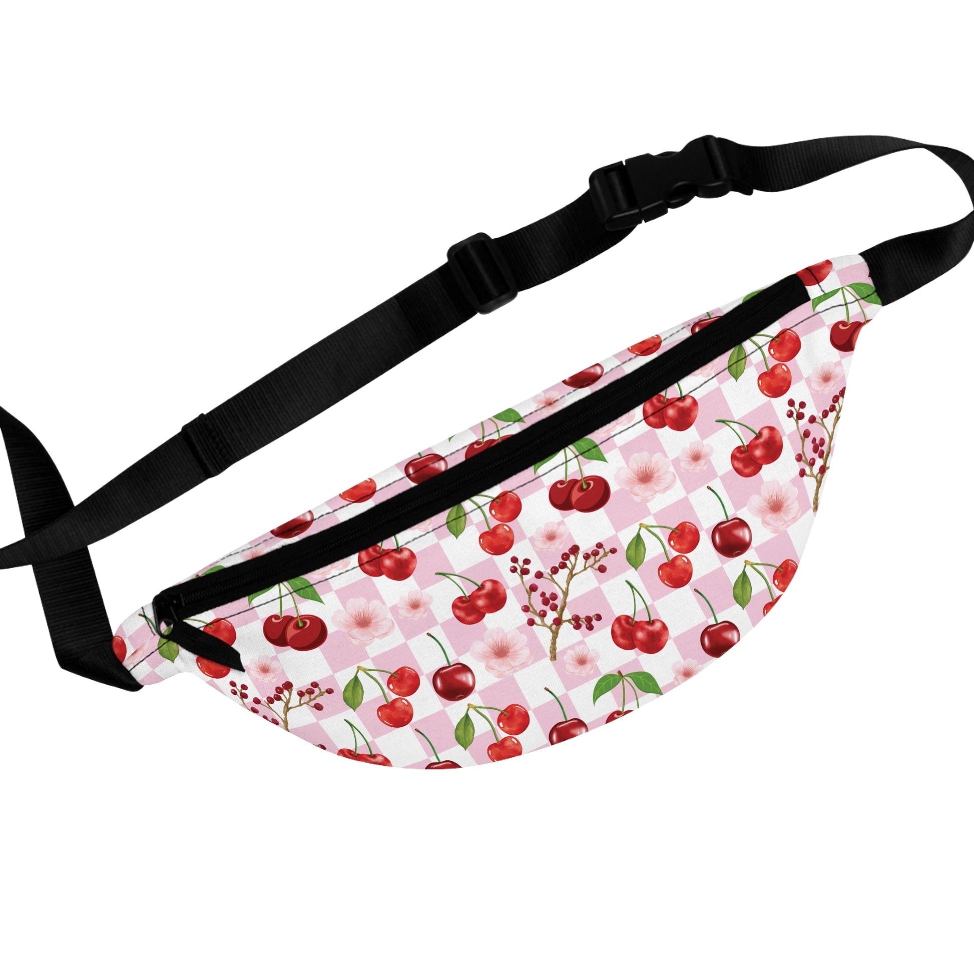 Cherry Checkerboard Fanny Pack Belt Bag Fun Fanny Bag Waist Pack Bum Bag - Bags - Kristine Celestine