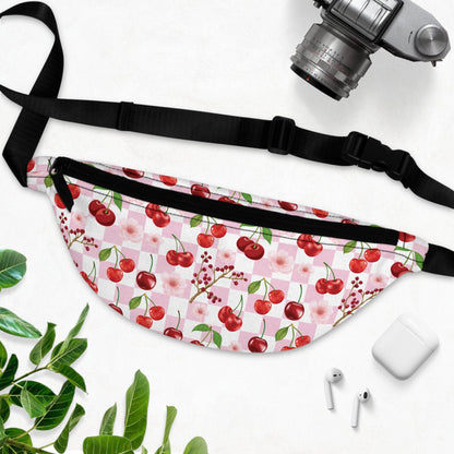 Cherry Checkerboard Fanny Pack Belt Bag Fun Fanny Bag Waist Pack Bum Bag - Bags - Kristine Celestine